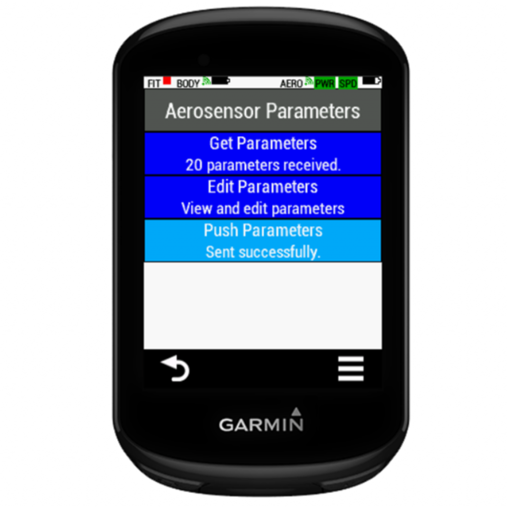 6. Select “Push layout” to push settings to Aerosensor. If successful, “Sent successfully” will show.